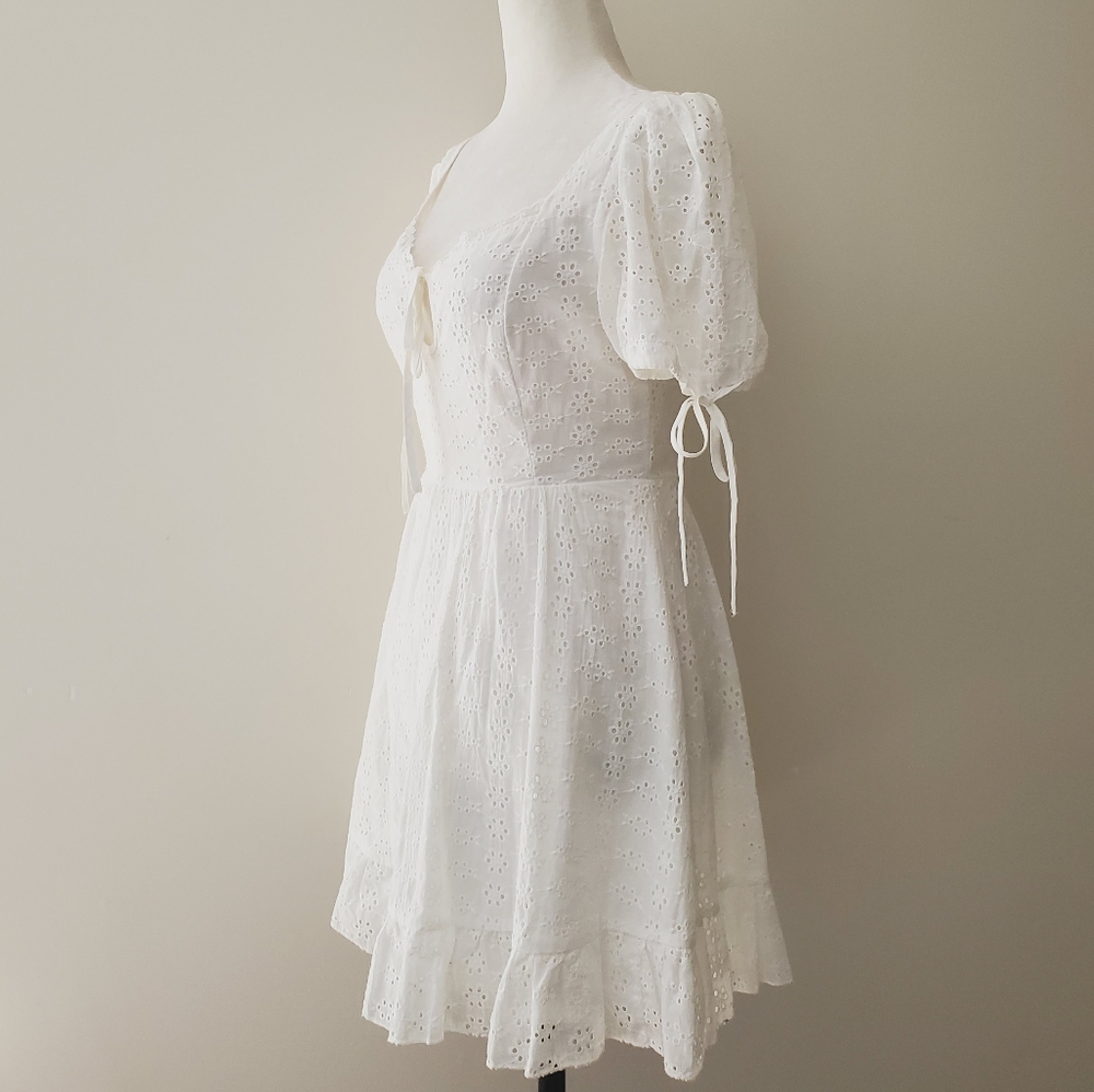 Shein Eyelet Lace Puff Sleeve Dress - Picture 8 of 13